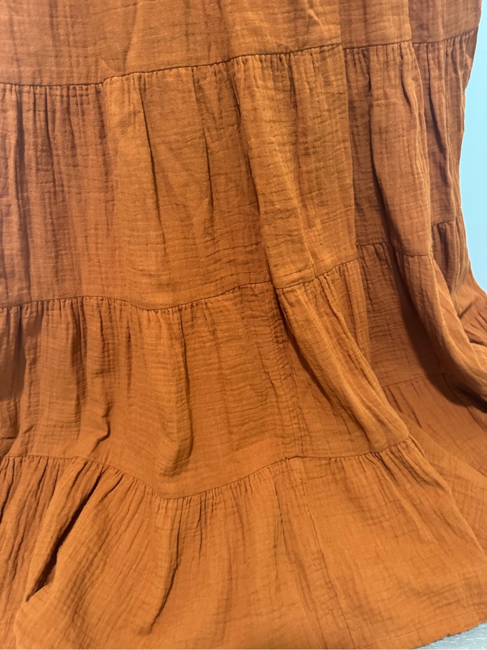 Universal Thread Rust Orange Tiered V-Neck Maxi Dress | Very Good Condition - Picture 10 of 11